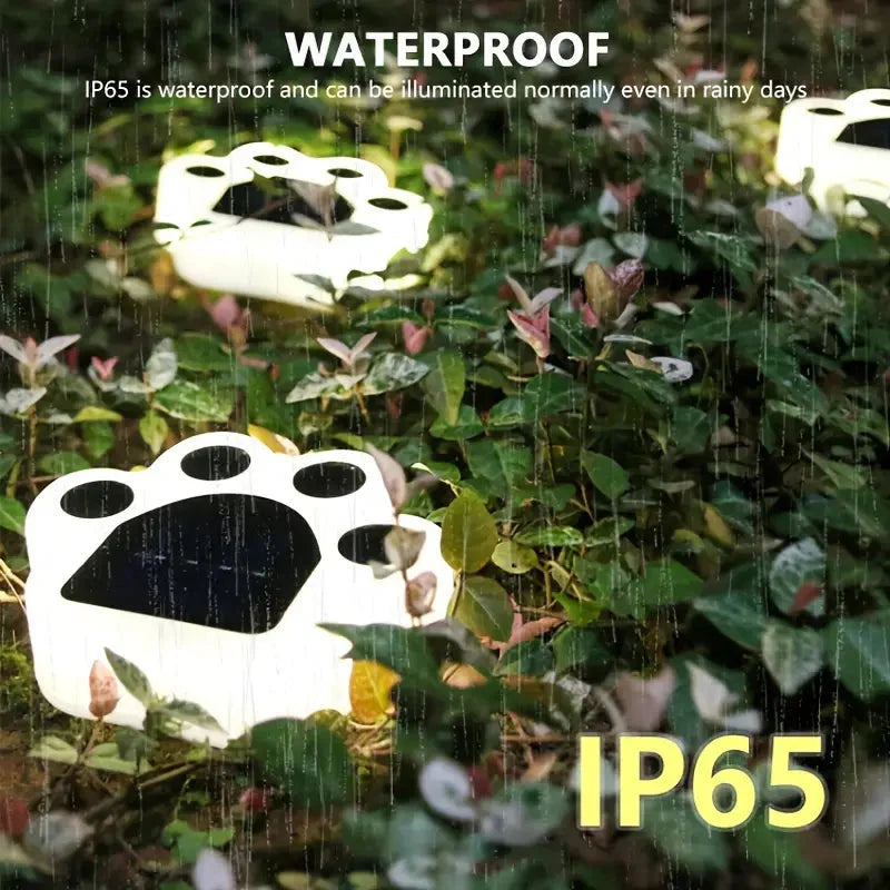 Skorter | 4 Pieces: Cute paw-shaped solar garden lights