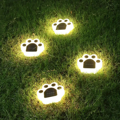 Skorter | 4 Pieces: Cute paw-shaped solar garden lights
