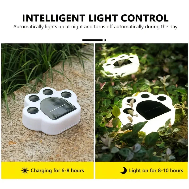 Skorter | 4 Pieces: Cute paw-shaped solar garden lights