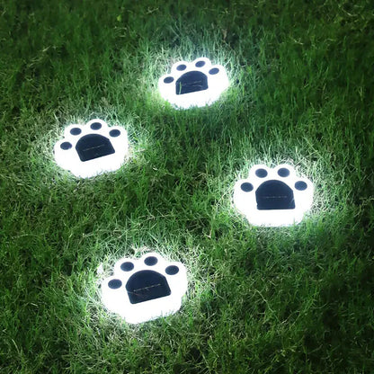 Skorter | 4 Pieces: Cute paw-shaped solar garden lights