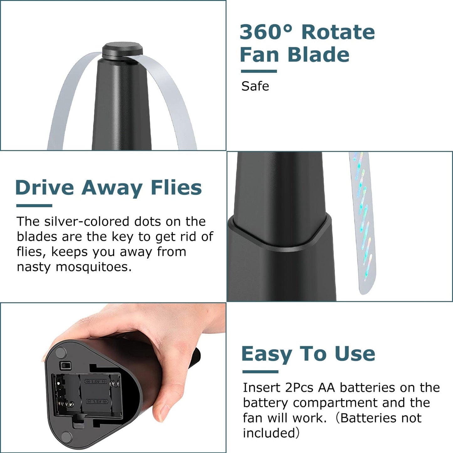 Skorter | 4 pieces: Insect-repellent fan tabletop model battery-operated insecticide