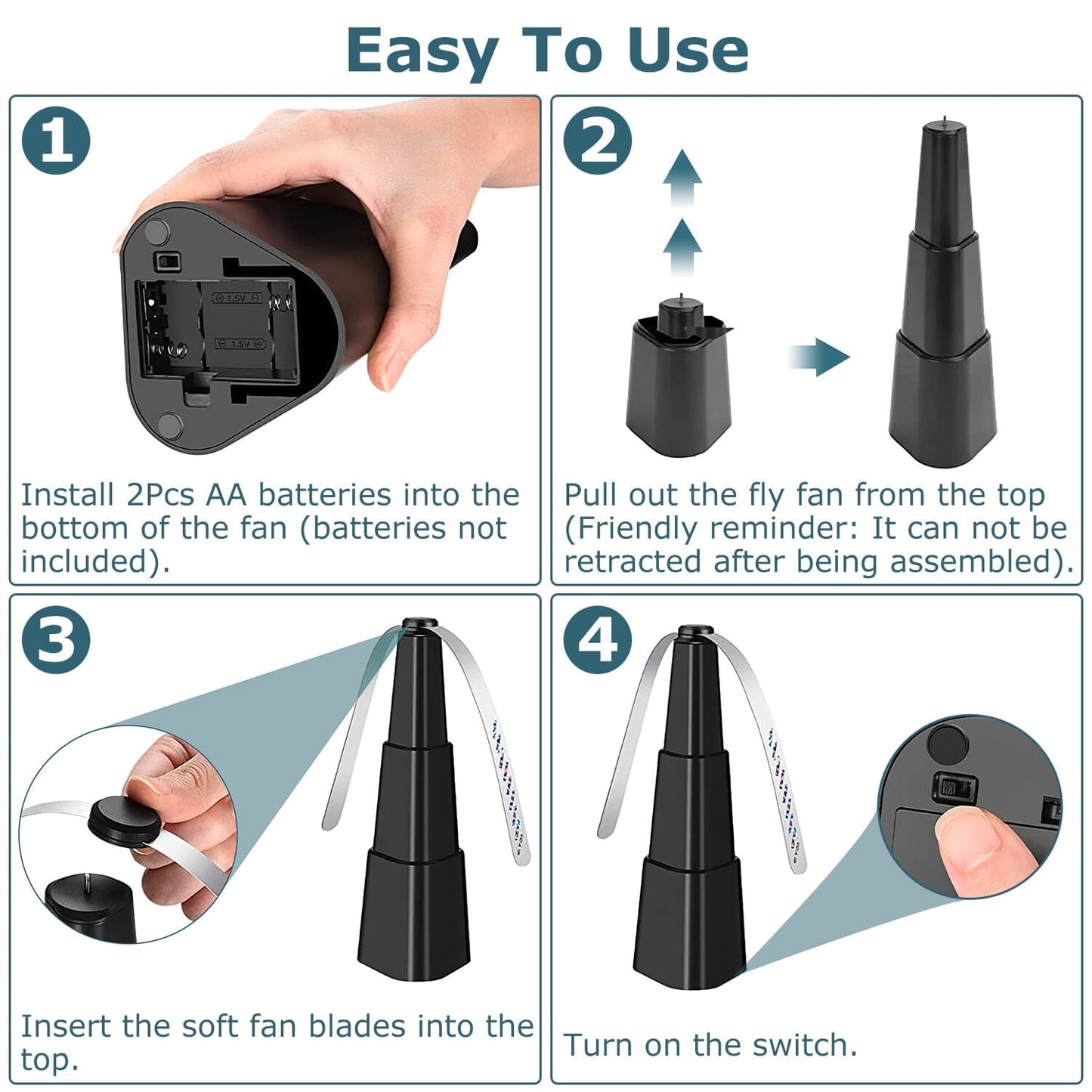 Skorter | 4-Piece: Fly Repellent Fan Table Battery Operated Insect Repellent