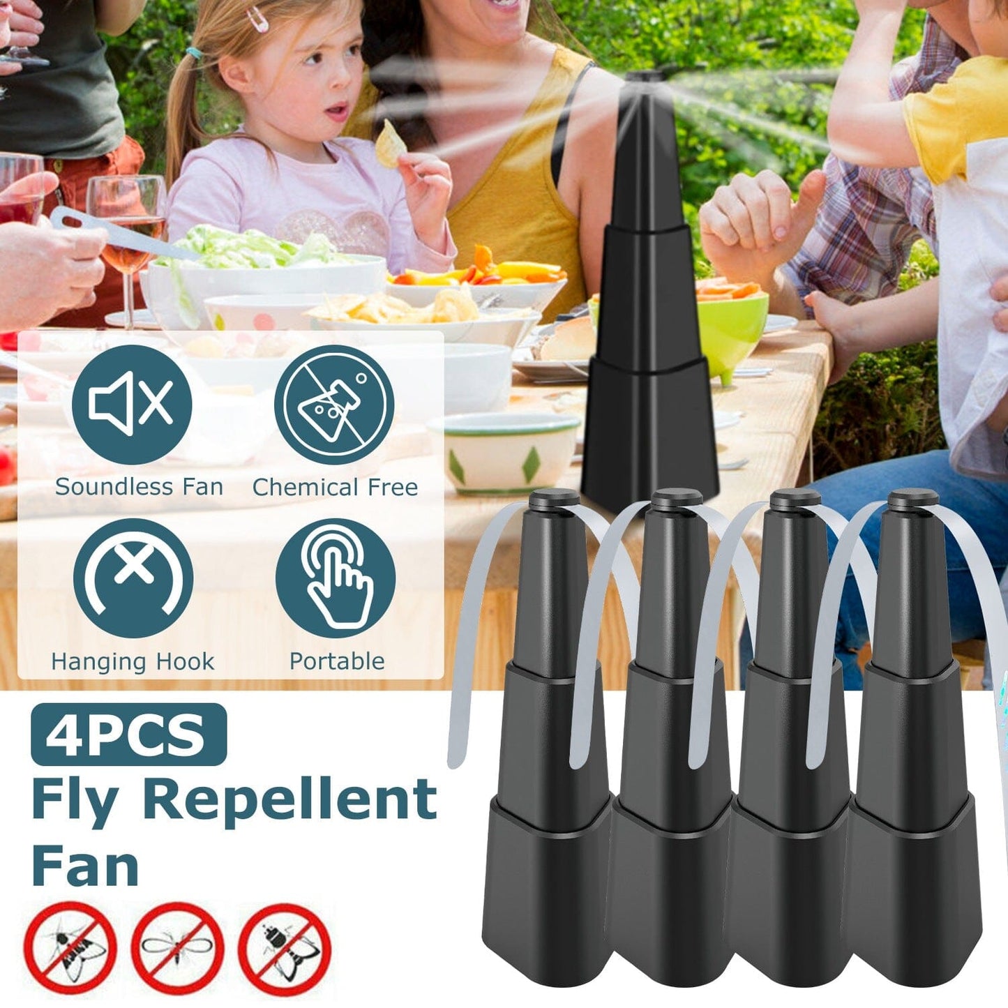 Skorter | 4 pieces: Insect-repellent fan tabletop model battery-operated insecticide