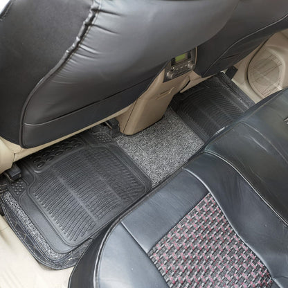 Skorter | 4-Piece: Heavy Duty PVC Rubber Car Mats with Cuttable Design