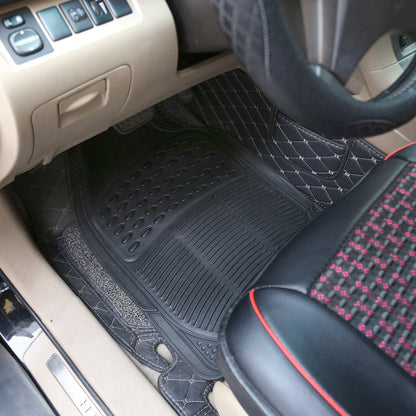 Skorter | 4-Piece: Heavy Duty PVC Rubber Car Mats with Cuttable Design