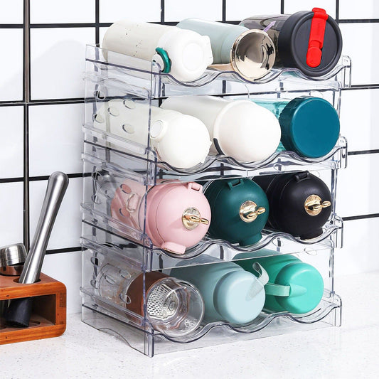 Skorter | 4-layer bottle storage 12 bottles transparent stackable Organizer holder shelf