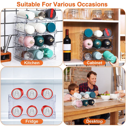 Skorter | 4-layer bottle storage 12 bottles transparent stackable Organizer holder shelf