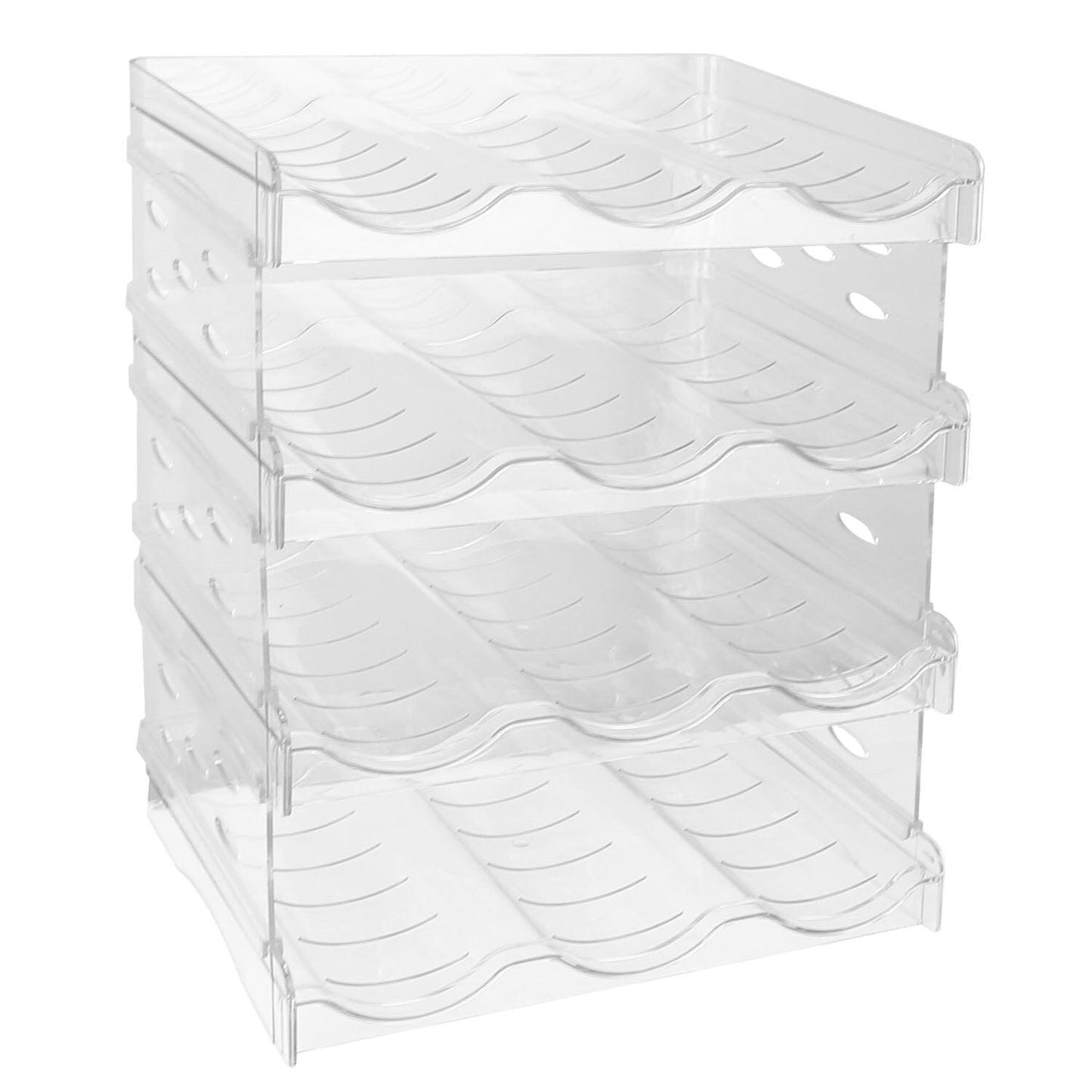 Skorter | 4-layer bottle storage 12 bottles transparent stackable Organizer holder shelf