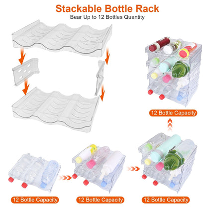 Skorter | 4-layer bottle storage 12 bottles transparent stackable Organizer holder shelf