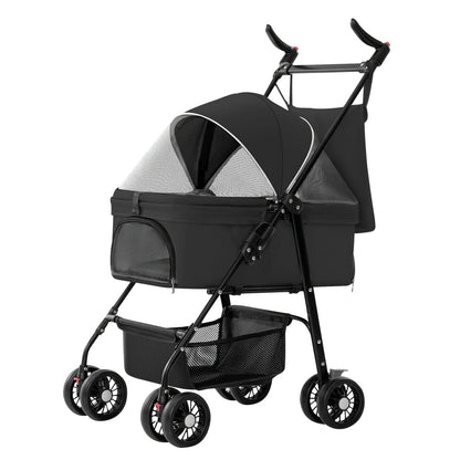 Skorter | 4 Wheel Pet Stroller Foldable with Removable Liner Storage Basket