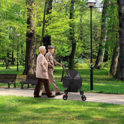 Skorter | 4 Wheel Pet Stroller Foldable with Removable Liner Storage Basket