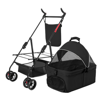 Skorter | 4 Wheel Pet Stroller Foldable with Removable Liner Storage Basket