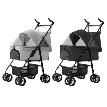Skorter | 4 Wheel Pet Stroller Foldable with Removable Liner Storage Basket