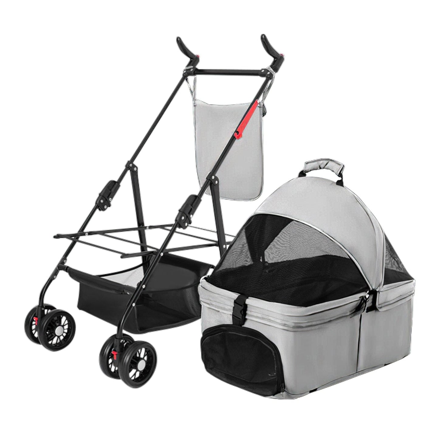 Skorter | 4 Wheel Pet Stroller Foldable with Removable Liner Storage Basket