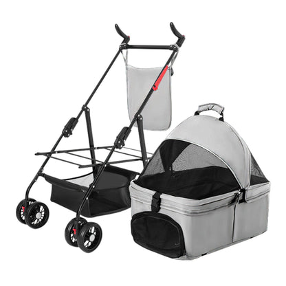 Skorter | 4 Wheel Pet Stroller Foldable with Removable Liner Storage Basket