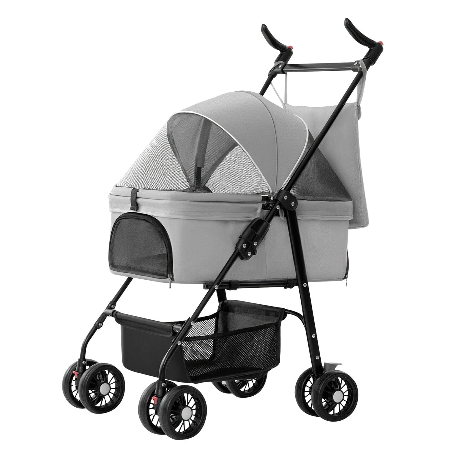 Skorter | 4 Wheel Pet Stroller Foldable with Removable Liner Storage Basket