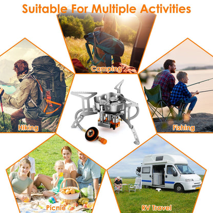 Skorter | 4000W Portable Camping Stove Foldable Powerful Gas Stove Backpacking Burner