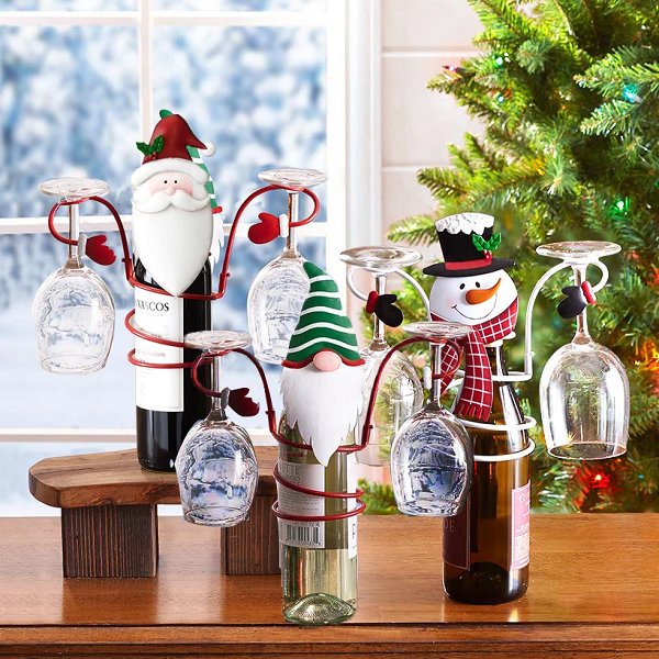 Skorter | Holiday Wine Bottle & Glass Holders - Christmas decoration