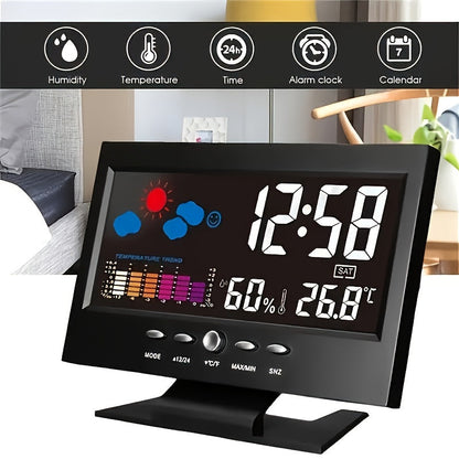 Skorter | SilentTime - Silent Digital Alarm Clock with Temperature & Humidity Display