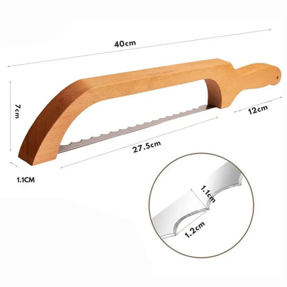 Skorter | Bread knife made of wood with non-slip cutting aid