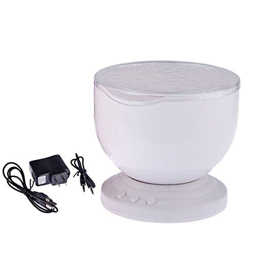 Skorter | Gideon Ocean Wave Projector LED Night Light with Speakers - 12 LEDs, 8 Colors, 2 Piece Set