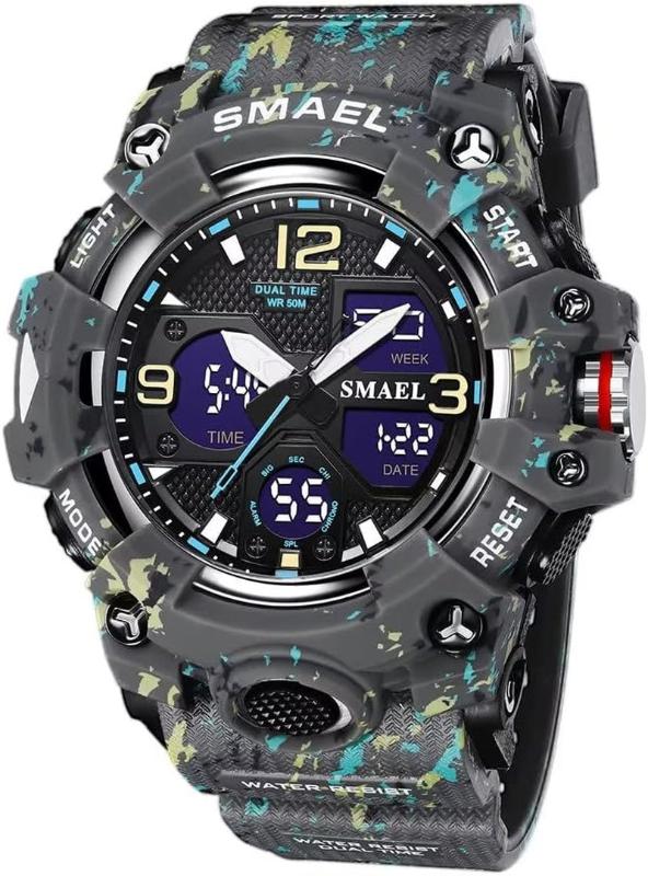 Skorter | Men's waterproof sports wristwatch with date and multifunction LED alarm stopwatch