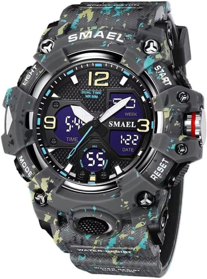 Skorter | Men's waterproof sports wristwatch with date and multifunction LED alarm stopwatch