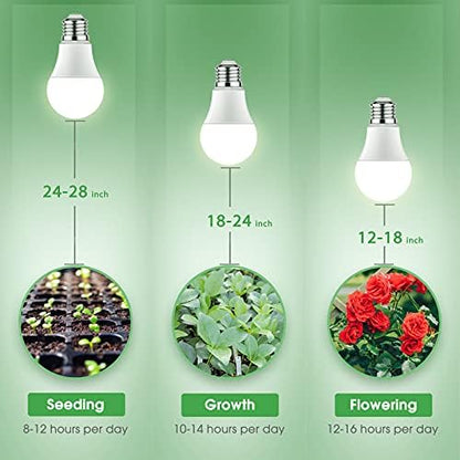Skorter | Briignite Full Spectrum Grow Light Bulbs, 11W Led A19, E26 Base, 6 Pack For Indoor Plants