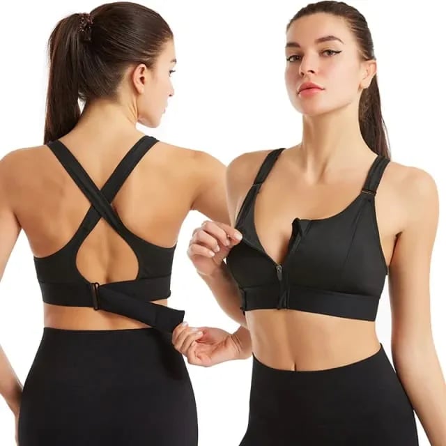Skorter | Wireless Support Super Tight Impact Resistant Zip Sports Bra