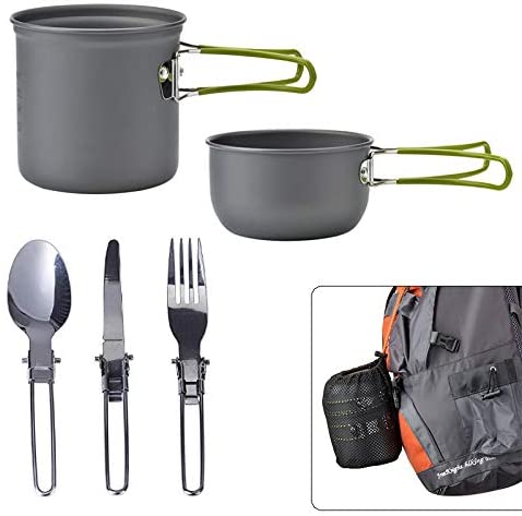 Skørter | Outdoor Camping Cookware Set for 1-2 People Camping Cooking with Portable Bags and Tableware Camping & Hiking Equipment