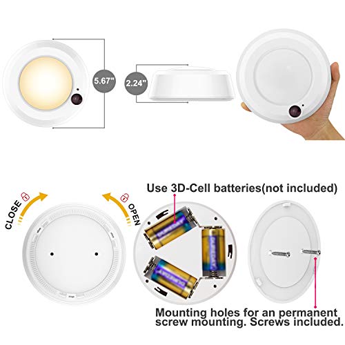 Skorter | Luxsway Wireless Ceiling Lamps, Dimmable Color Changing, 300 Lumen, 2 Pack, 5.67 Inches