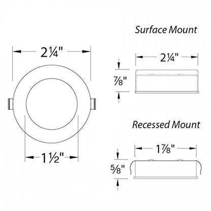 Skorter | Wac Lighting Hr-Led87-27-Wt 2700K Soft White Round Led Button Lamp, White Alloy Steel