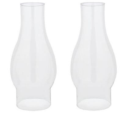 Skorter | Ciata Victorian Glass Oil Lamp Replacement Shade, 8.5&quot; Hand Blown Clear, 2 Pack