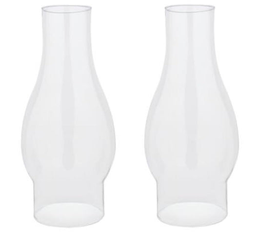 Skorter | Ciata Victorian Glass Oil Lamp Replacement Shade, 8.5&quot; Hand Blown Clear, 2 Pack