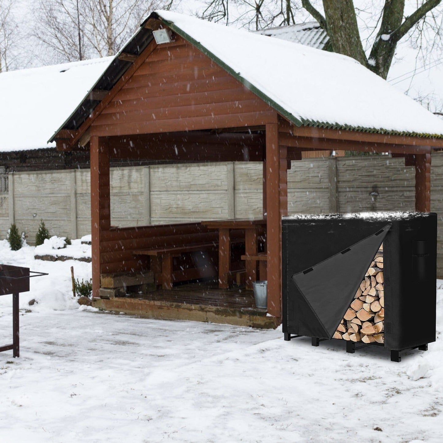 Skorter | 420D Oxford fabric fuel rectangular wood rack cover