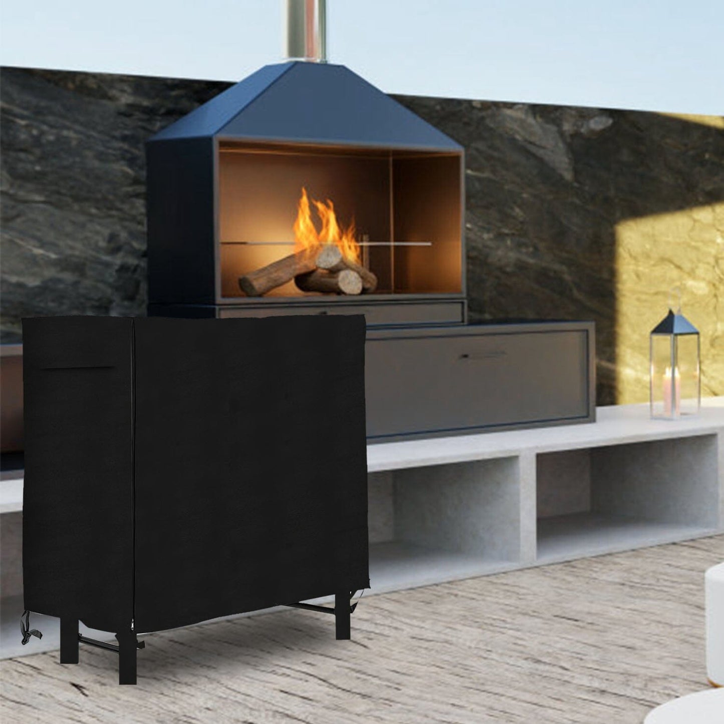 Skorter | 420D Oxford fabric fuel rectangular wood rack cover