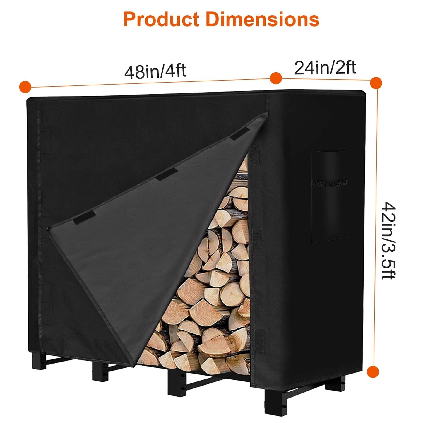 Skorter | 420D Oxford fabric fuel rectangular wood rack cover