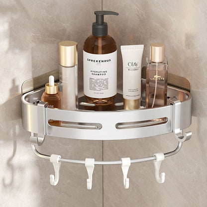 Skorter | EasyCorner Aluminum Shelf – Self-Adhesive Bathroom Corner Storage without Drilling