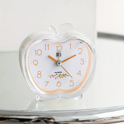 Skorter | Crystal Apple Design Alarm Clock with Built-in Night Light - Stylish, Battery-operated, Round and Modern Design
