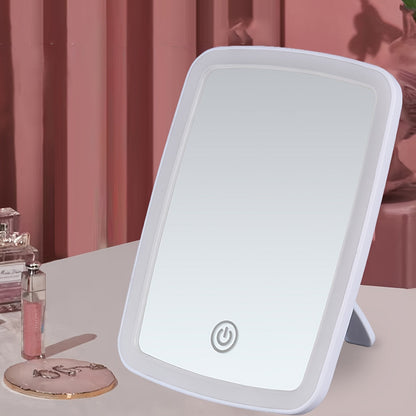 Skorter | LED Makeup Mirror with Touch Sensor - 3 Color Lighting Modes, Adjustable Brightness, Foldable and Rechargeable