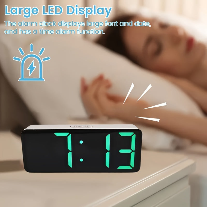 Skorter | TimeGlow - Compact LED Digital Alarm Clock with Adjustable Brightness