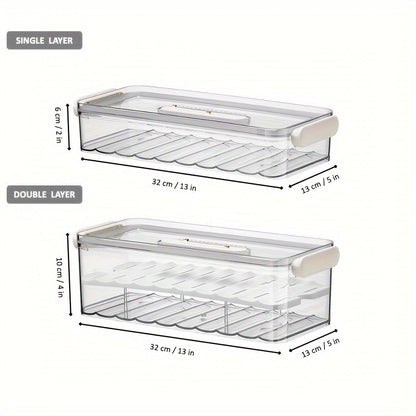 Skorter | 1 pc Refrigerator Storage Box – Food Safe PET Storage Container, Single/Double Layer