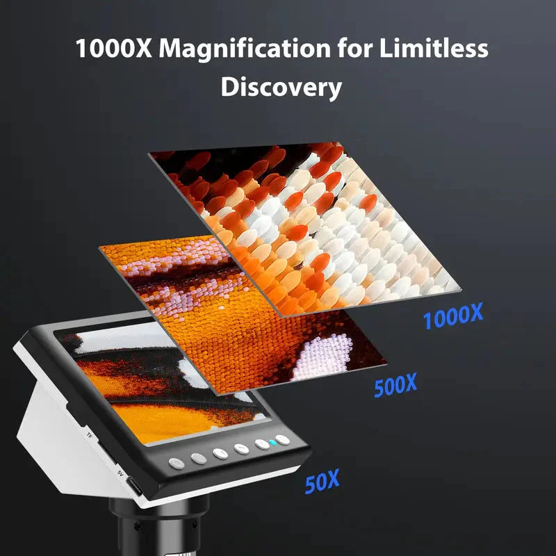 Skorter | 4.3'' IPS LCD Digital Microscope 1000X Magnification Microscope
