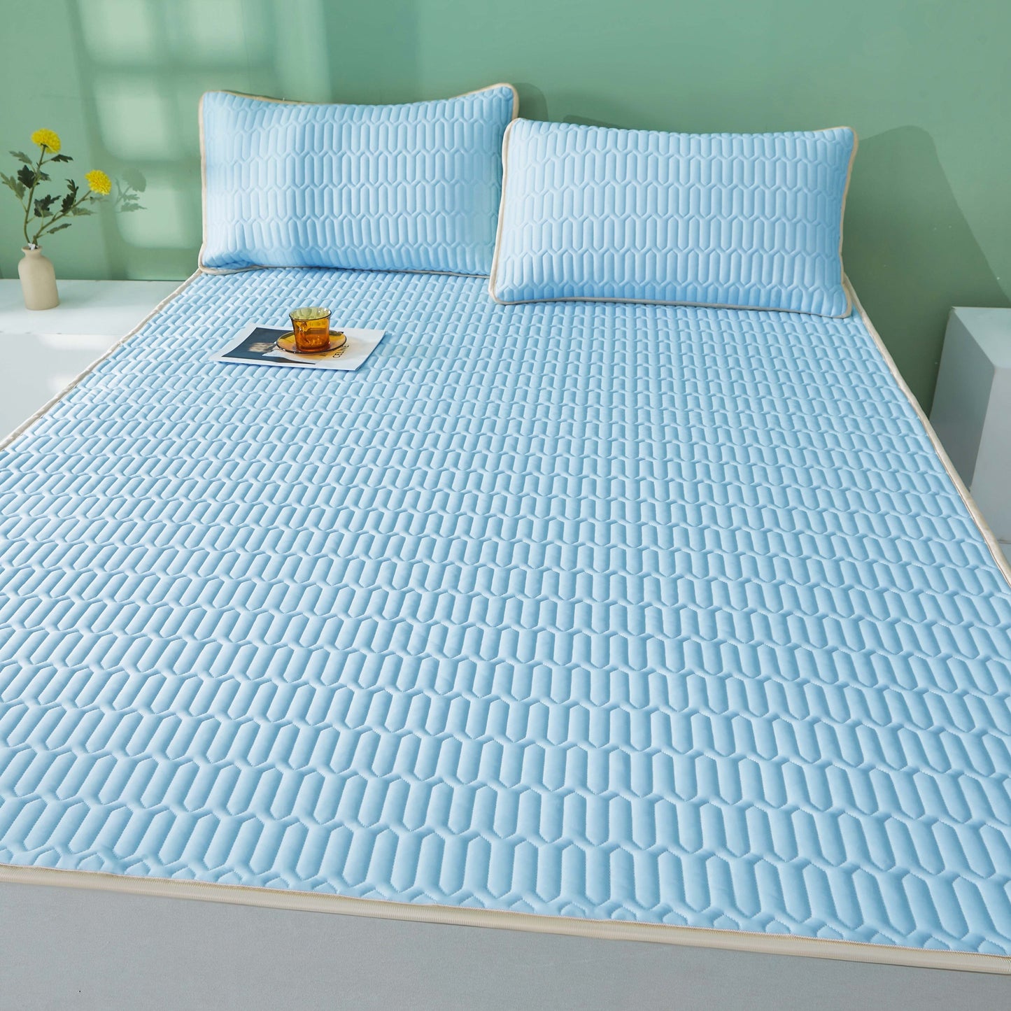 Skorter | Cool Latex Mat - 2/3 pieces summer cool latex mat set for bedroom or dorm room, Breathable and Foldable