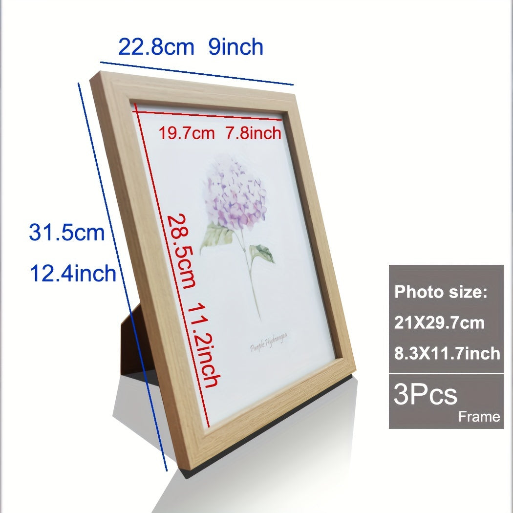 Skorter | 3-part Wooden Picture Frame - Classic Picture Frame for Wall and Table Decoration, Perfect for Parties and Gifts