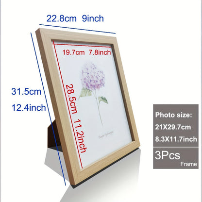 Skorter | 3-part Wooden Picture Frame - Classic Picture Frame for Wall and Table Decoration, Perfect for Parties and Gifts