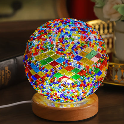 Skorter | GlassArt - Modern LED Table Lamp with Adjustable Light and Colorful Glass Shade