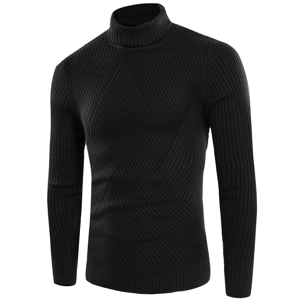 Men's stylish turtleneck sweater with textured design Skorter