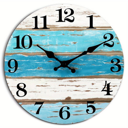Skorter | Nautical Wall Clock - Silent Round Clock, Blue Theme for Outdoor and Indoor