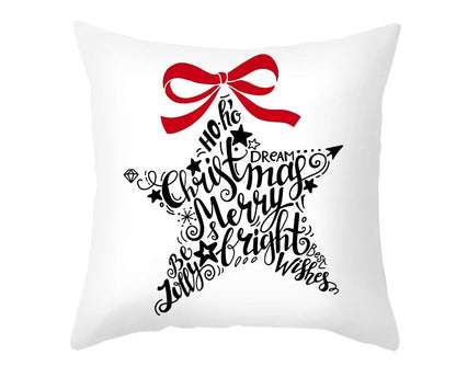 Skorter | Christmas Cushion Cover – Festive Santa & Elk Design for Holiday Decor & Perfect New Year Gift